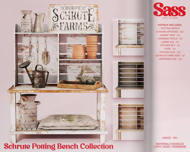 Sass [Schrute Potting Bench Collection] Fatpack