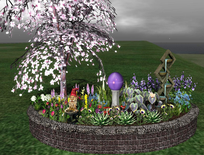 PRETTY FRONT YARD LANDSCAPING ISLAND