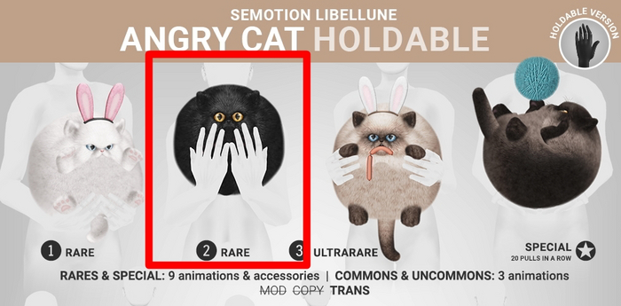 SEmotion Libellune Angry Cat Holdable RARE 02