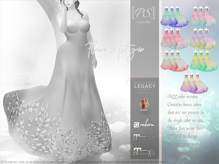 [PS] FlowerMist gown(fatpack 7color)