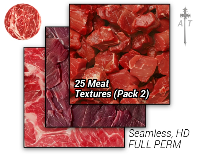 [AT] 25 Seamless Meat Textures - Pack 2 (FULL PERM)