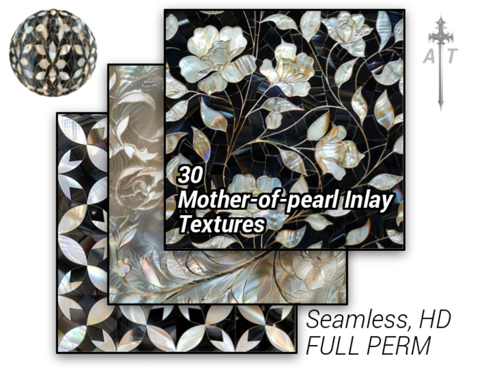 Second Life Marketplace - [AT] 30 Seamless Mother-of-pearl Inlay ...