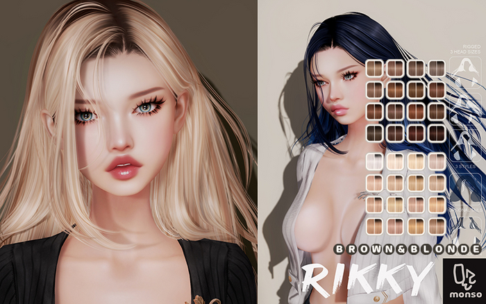 [monso] Rikki Hair /Brown & Blonde