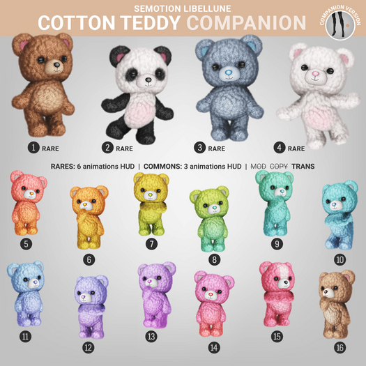 1. SEmotion Libellune Cotton Teddy Companion RARE