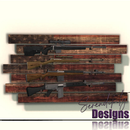 Serendipity Designs - Americana Flag Art Gun Rack