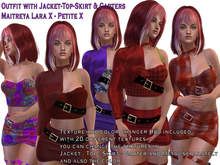 Outfit with Jacket-Top-Skirt & Garters- Lara X - Petite X