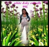 white & sky Overalls