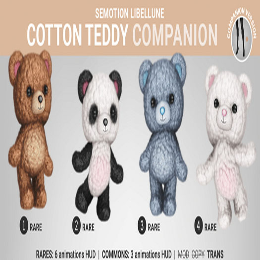 3. SEmotion Libellune Cotton Teddy Companion RARE