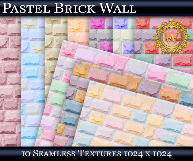 Pastel Brick Wall 10 Seamless Textures - WonderWall