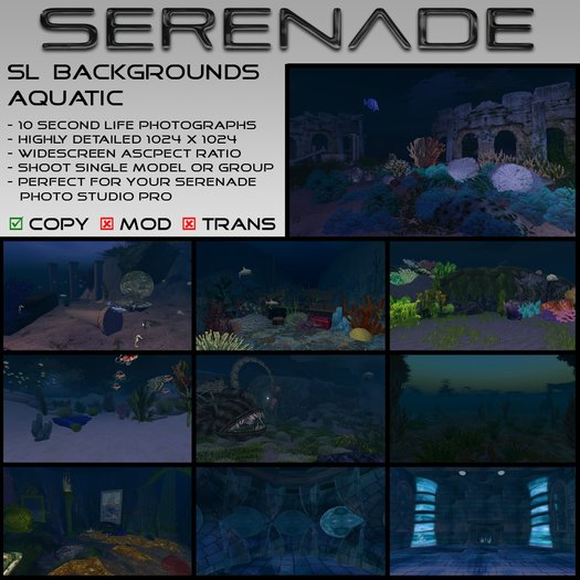 SERENADE SL Backgrounds - Aquatic, photography, photo studio