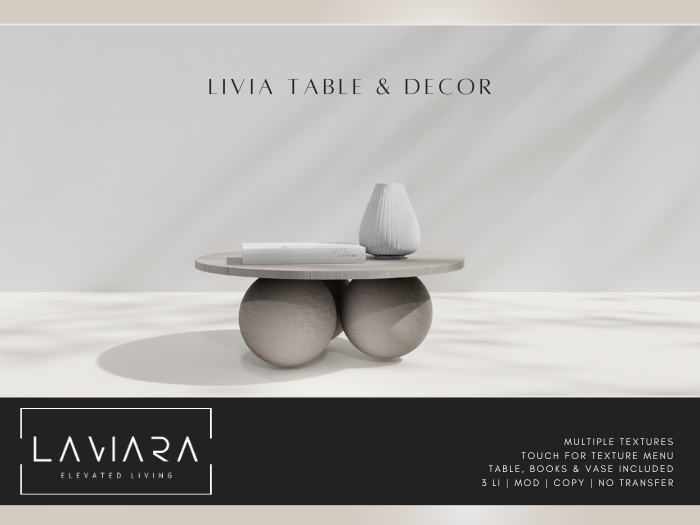 LAVIARA - Livia Coffee Table & Decor
