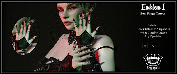 .:Feral - Emblem 1 Finger Tattoos