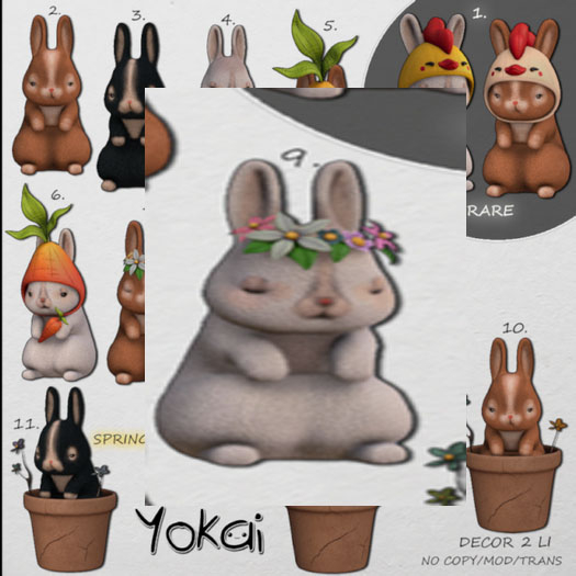 9.YOKAI - Spring Mood Bunnies - Spring Bunny [ivory]