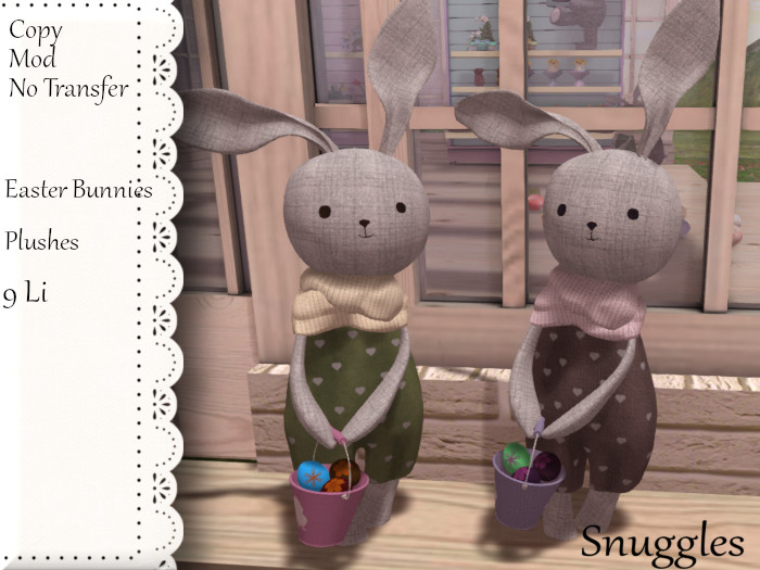 Easter Bunnies Plushes By Snuggles 