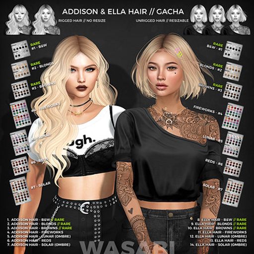 Wasabi // Ella Mesh Hair - #8 B&W RARE