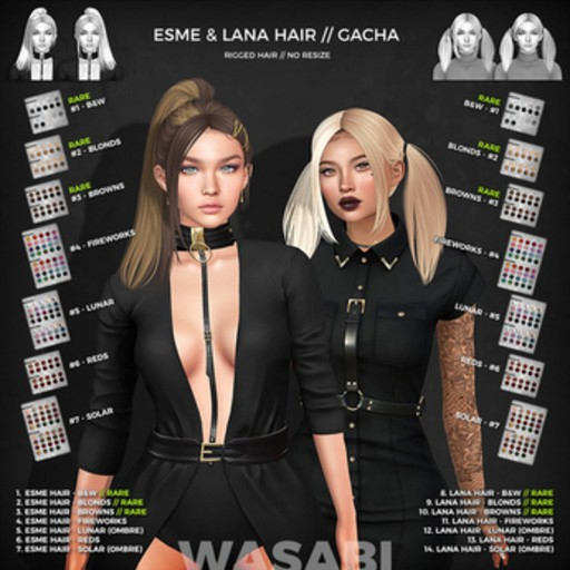 Wasabi // Lana Mesh Hair - #8 B&W RARE