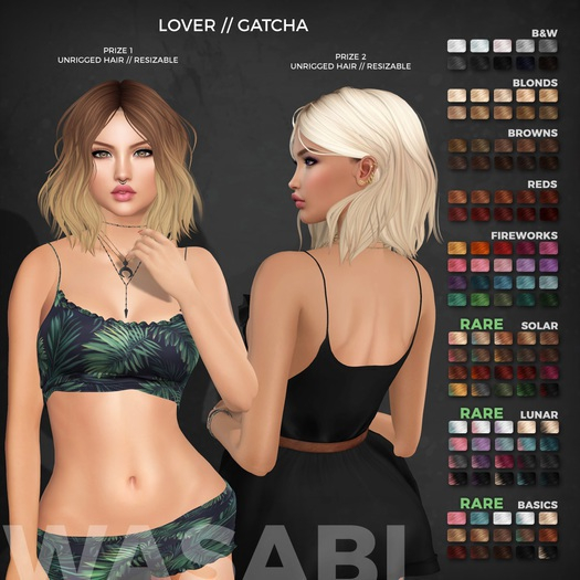 Wasabi // Lover Mesh Hair - Style 1 - Solar Ombre RARE