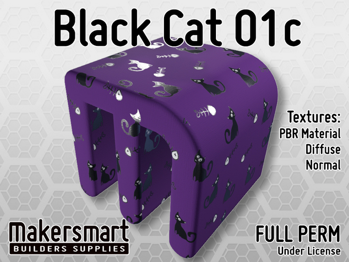 PBR Texture Fabric Black Cat 01c