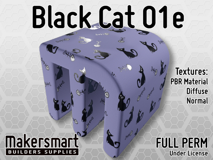 PBR Texture Fabric Black Cat 01e