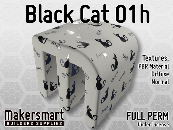 PBR Texture Fabric Black Cat 01h