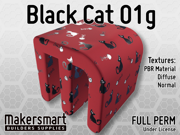 PBR Texture Fabric Black Cat 01g