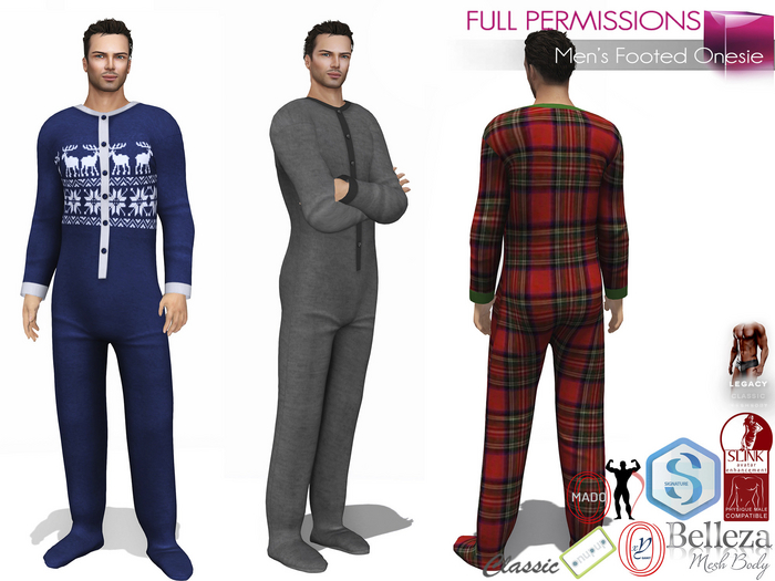 Full Perm Men's Footed Onesie for Belleza Jake Signature Gianni Legacy Slink Classic Gamit Onupup Adin