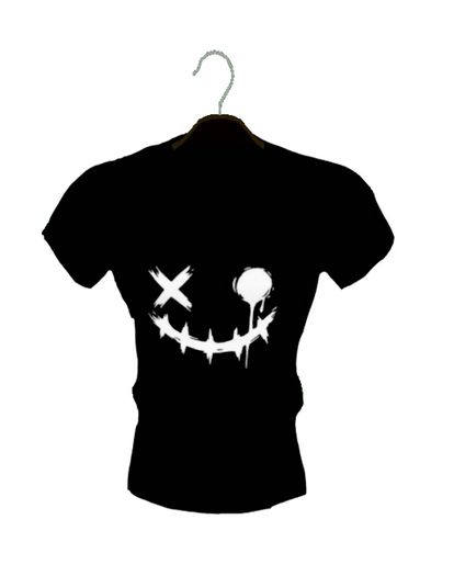 BLACK SMILEY T SHIRT