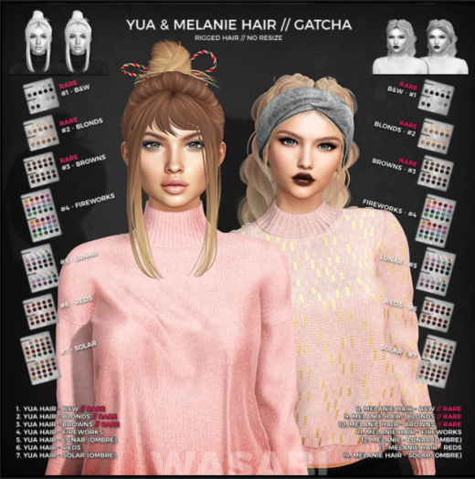 Wasabi // Yua Mesh Hair - #3 Browns RARE