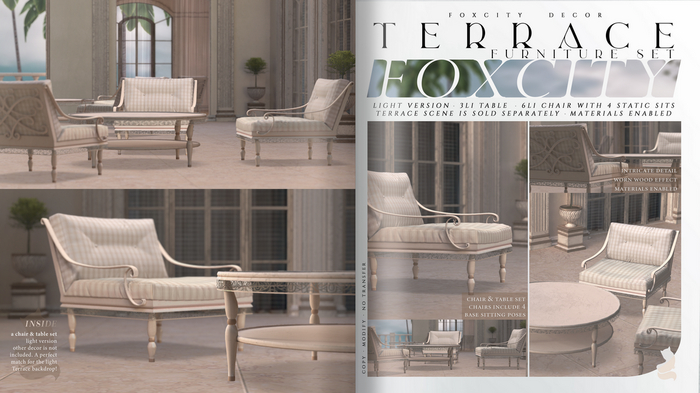 FOXCITY. Decor - Terrace Furniture Set (Light)