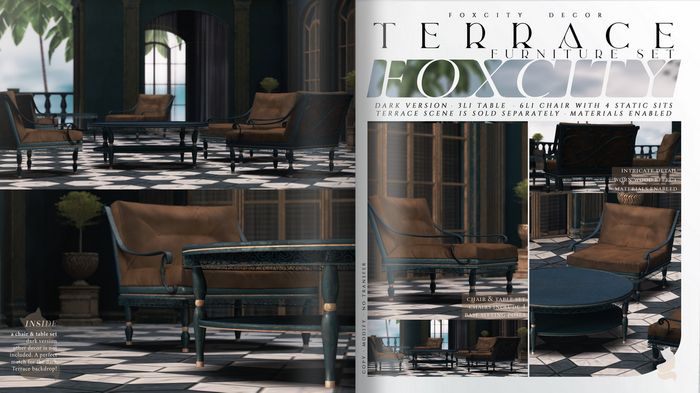 FOXCITY. Decor - Terrace Furniture Set (Dark)
