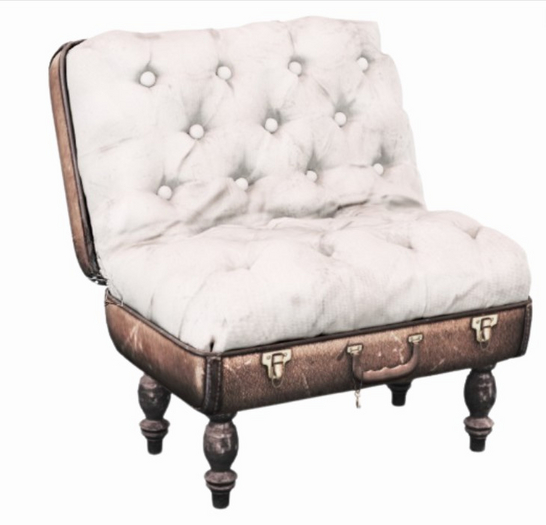 dust bunny . storybook living . suitcase chair . boxed