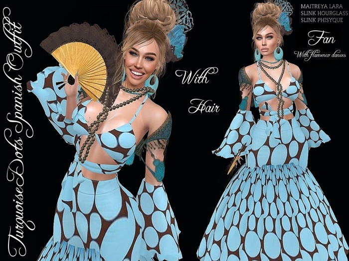 TURQUOISE DOTS SPANISH OUTFIT