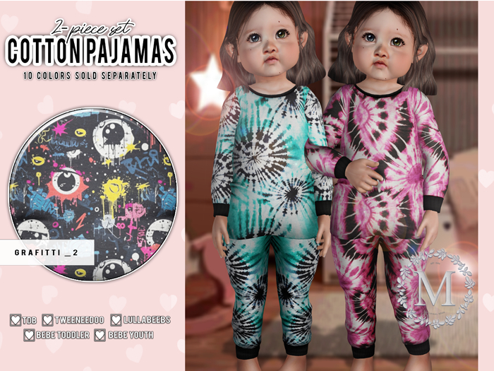 {m} cotton pajama set: grafitti_2