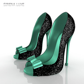 Sequin Teal Gisa Heels Kupra