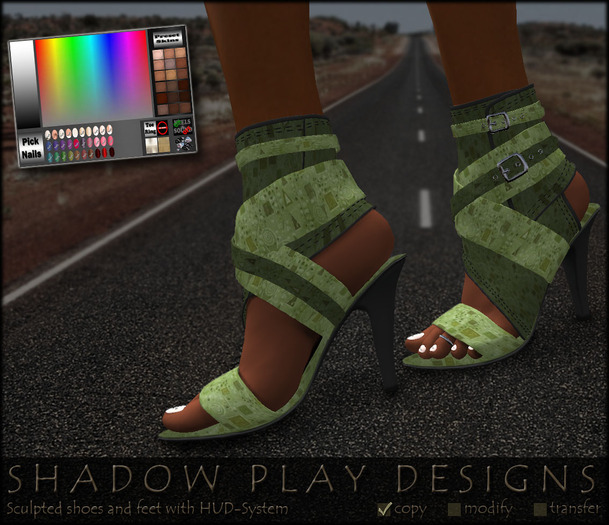 Shadow Play Designs - Sculpted shoes & feet GreenKlimt (boxed)