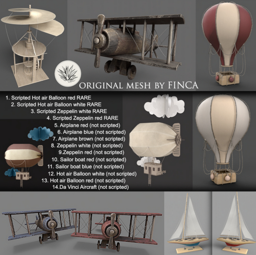 1. FINCA. Box Scripted Hot air Balloon red RARE