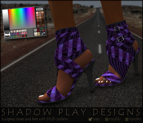 Shadow Play Designs - Sculpted shoes & feet PurpleStripe (boxd)