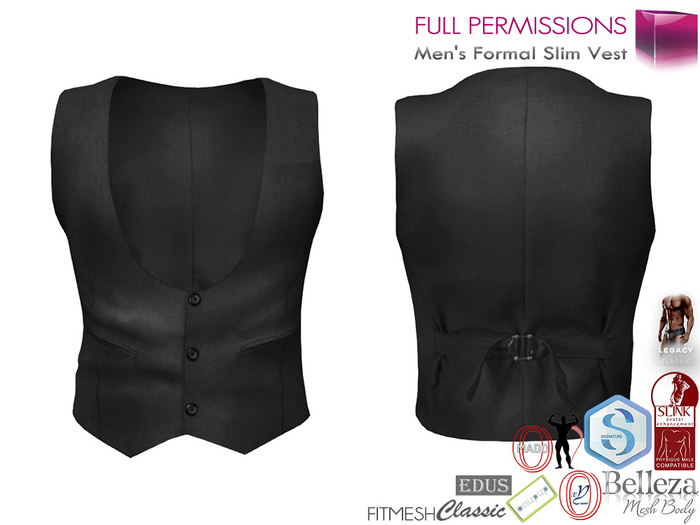Full Perm Men's Formal Slim Vest Waistcoat for Belleza Jake Signature Gianni Legacy Slink Classic Gamit Adin Onupup Mado