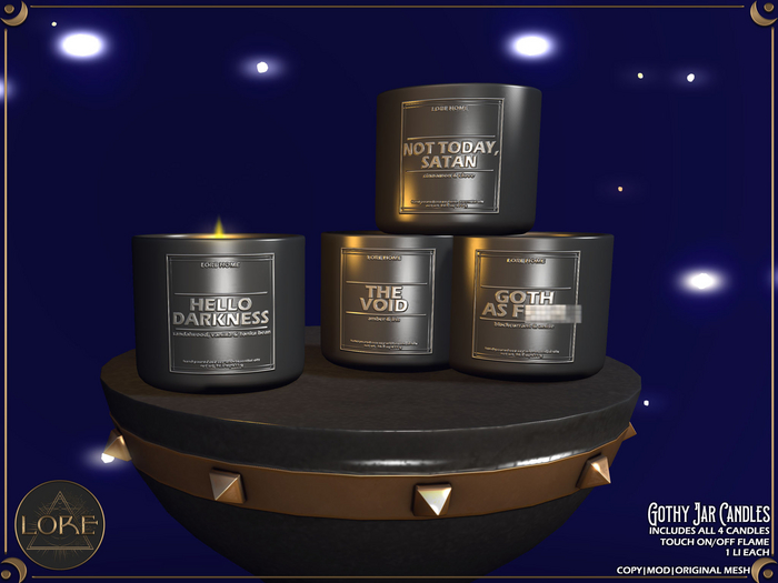 LORE Gothy Jar Candles 