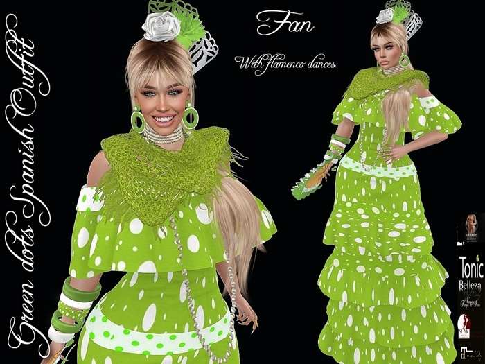 GREEN DOTS SPANISH OUTFIT