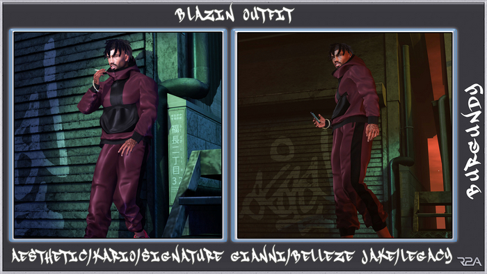 R2A-BLAZIN OUTFIT BURGUNDY