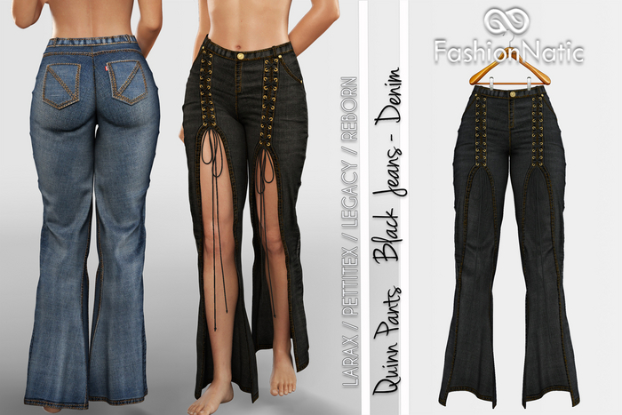 Pants Quinn Black  Denim - Jeans - LaraX, PetiteX, Legacy, Reborn - FashionNatic