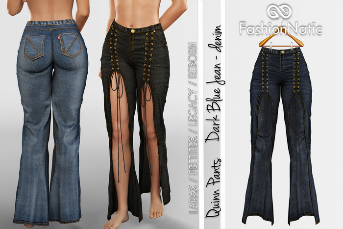 Pants Quinn Dark Blue Denim - Jeans - LaraX, PetiteX, Legacy, Reborn - FashionNatic