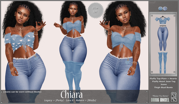 Dark Angel : Chiara Set - Blue [Legacy/Perky - Lara X - Reborn/Waifu]