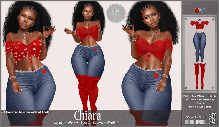 Dark Angel : Chiara Set - Red [Legacy/Perky - Lara X - Reborn/Waifu]