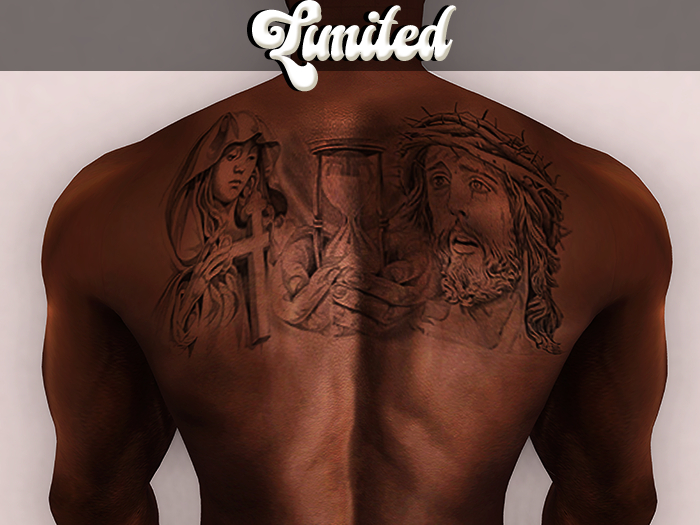  Jesus Piece Back Tattoo