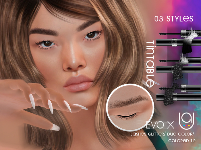 UA - Lashes Lelutka Tintable 3 Styles (Set 1)