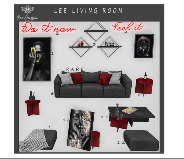 06 Bee Designs Lee Living Room RARE 1
