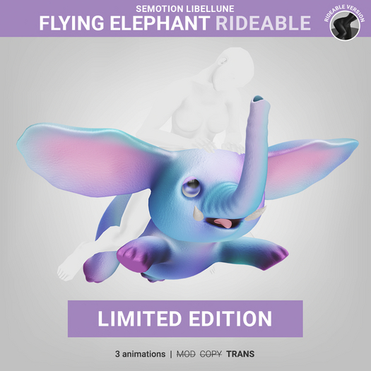 SEmotion Libellune Flying Elephant Rideable LIMITED
