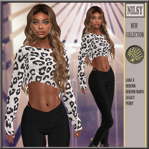 SKIN PRINT SWEATER,LEGGINGS&PANTIES